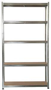 Kovový regál BestBerg BBMS-30 / 120 x 180 x 45 cm / 5 políc / strieborná/hnedá
