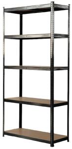 Kovový regál BestBerg BBMS-30B / 120 x 180 x 45 cm / 5 políc / čierna / hnedá
