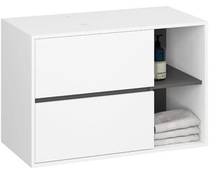 Ak furniture Závesná skrinka pod umývadlo VAMI s otvormi 90 cm biela/šedý grafit