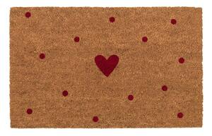 Hnedá kokosová rohožka so srdiečkami Heart - 75*45*1 cm - Clayre & Eef