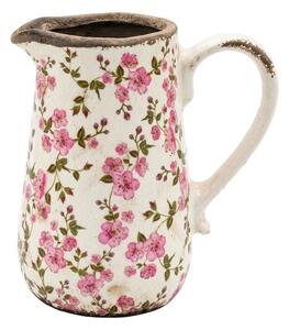 Keramický džbán s ružovými kvetmi Vintage Bloom M - 17*12*18 cm - Clayre & Eef
