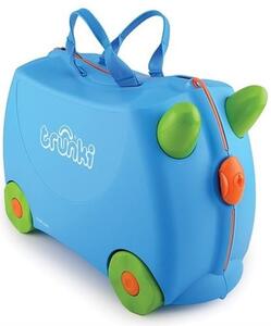 Detský kufor TRUNKI na kolieskach TRU-B054, rozměr 47x31x21 cm, kufr modro-zelený, Impol Trade