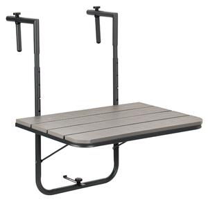 TZB Závesný balkónový stôl Aretto 60 cm sivý