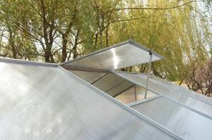 Skleník so základňou BestBerg BBGH‑806S / 4,8 m² / 252 × 190 × 194 cm / strieborná