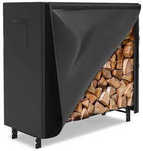 Stojan na drevo s krytom BestBerg BBFR-122C / 122 × 34 × 110 cm / čierna