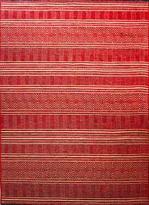Koberec Saran G001 RED – červený vzorovaný obdĺžnik Rozmer: 60x100 cm