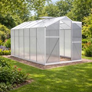 Skleník so základňou BestBerg BBGH‑1206S / 7,05 m² / 371 × 190 × 194 cm / strieborná