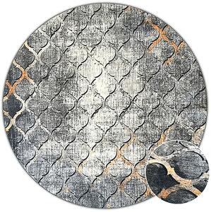 Okrúhly koberec Porte 0066 GREY GOLD – sivá a zlatá Rozmer: 80 cm