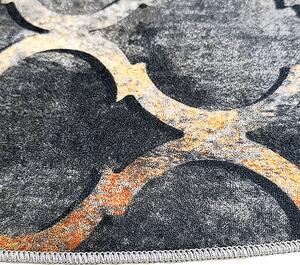 Okrúhly koberec Porte 0066 GREY GOLD – sivá a zlatá Rozmer: 80 cm