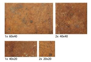 Dlažba Cir Cotto del Campiano cotto dorato v dekore modulare 39 s rozmermi 40x60, 40x40, 20x40, 20x20 cm mat 1080847