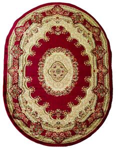 Oválny koberec Adora 5547 RED – červená farba, vzorovaný Rozmer: 200x290 cm