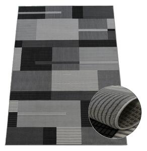 Koberec Lotus 9303 GREY – sivočierny obdĺžnikový koberec Rozmer: 80x150 cm