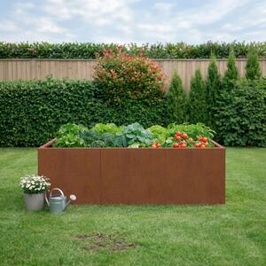 Vyvýšený cortenový záhradný záhon BestBerg BBGR-640CT / 640 l / 150 x 100 x 43 cm / corten