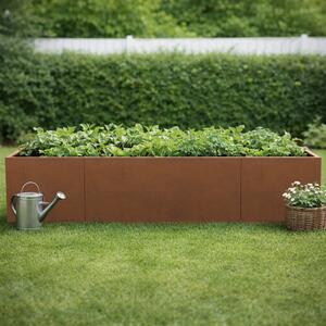 Vyvýšený cortenový záhradný záhon BestBerg BBGR-860CT / 860 l / 200 x 100 x 43 cm / corten