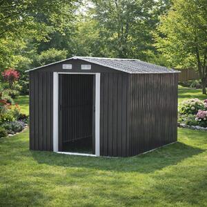 Záhradný domček BestBerg BBSH-1113A / 13,3 m² / 342,5 x 389 x 202 cm / antracitová/biela