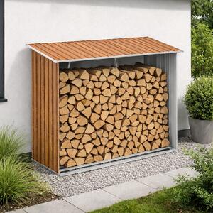 Záhradný drevník BestBerg BBSH-F001W / 1,35 m² / 163 x 83 x 154 cm / dekor dreva/hnedá