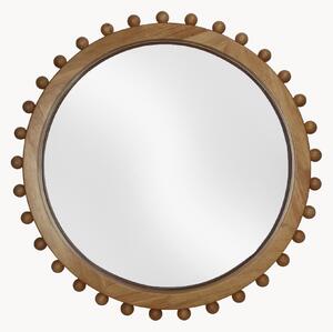Okrúhle nástenné zrkadlo's rámom z kaučukového dreva Speculum