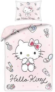 Posteľné obliečky z mikrovlákna Hello Kitty – motív Beauty Time - 70x90 cm + 140x200 cm