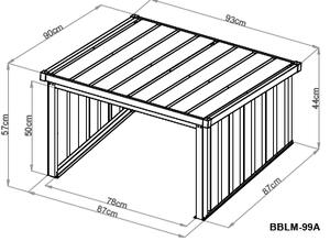 Garáž pre robotickú kosačku BestBerg BBLM-99A / 90 × 93 × 57 cm / antracit