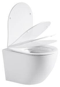 CERANO - Závesná WC misa Verde, Rimless + UF sedátko - biela matná - 36x49 cm