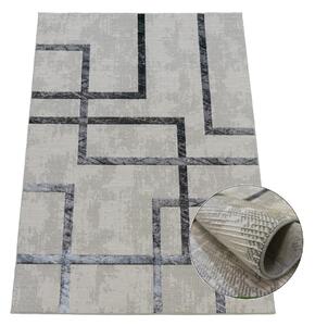 Koberec Esprit 3609 GREY – sivý s geometrickým vzorom Rozmer: 60x100 cm