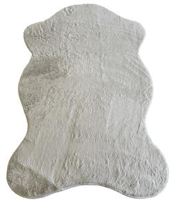 Puffy 060 White – biely obdĺžnikový koberec z Polyester Fur Rozmer: 40x60 cm