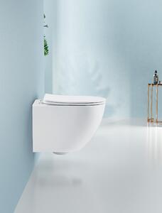 Cerano Verde, závesná WC misa Rimless 490x360x370 mm + UF toaletné sedátko, biela matná, CER-CER-417353