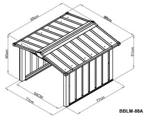 Garáž pre robotickú kosačku BestBerg BBLM-88A / 88 × 86 × 60 cm / antracit