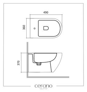 Cerano Fizo, keramický závesný bidet 490x360x370 mm, biela matná, CER-CER-417413