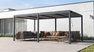 Hliníková bioklimatická pergola s lamelami BestBerg BBP-15G / 509 × 304 × 218 cm / sivá