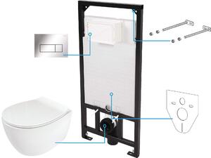Deante Silia, závesná toaletná súprava pod omietku 6v1, chróm-biela, DEA-CDLS6ZPW