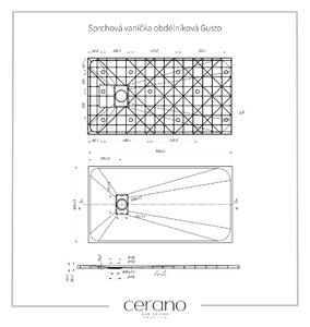 CERANO - Sprchová vanička obdĺžniková Gusto - čierna matná - 150x80 cm
