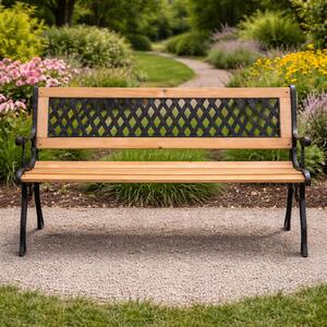 Záhradná lavička BestBerg BBGF-236 / 126 × 53 × 74 cm / drevo/čierna