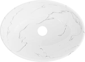 Mexen Elza, umývadlo na dosku 405x330x140 mm, biela-imitácia kameňa, 21014081