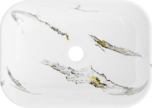 Mexen Rita, umývadlo na dosku 455x325x135 mm, biela-imitácia bieleho kameňa, 21084581