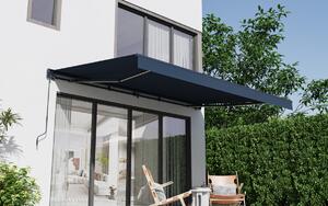 Elektrická markíza s LED osvetlením BestBerg BBSU-EL495CG / 495 x 300 cm / sivá