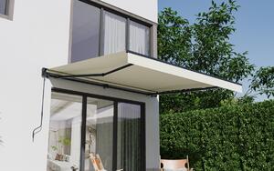 Elektrická markíza s LED osvetlením BestBerg BBSU-EL395BG / 395 × 300 cm / béžová
