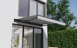 Elektrická markíza s LED osvetlením BestBerg BBSU-EL295LG / 295 × 250 cm / svetlo sivá
