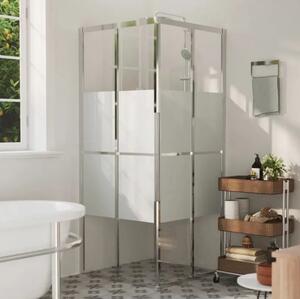 Sprchová zástena BestBerg 150766 / 80 × 80 × 180 cm / strieborná/transparentná