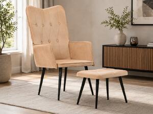 Kreslo s taburetom BestBerg 339667 / krémová