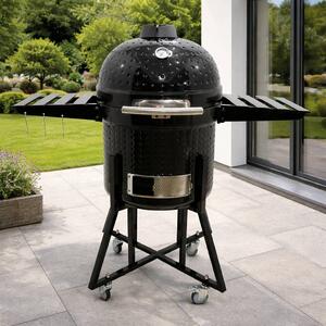 Kamado údiaci BBQ gril BestBerg BBBQ-10B / Ø 46 cm / čierna
