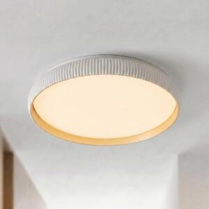 Lindby Stropné LED svetlo Jovian, biele, Ø 40 cm, stmievateľné, Biela / opálová, Obývacia izba / jedáleň, Plast, Moderný, Závesné svietidlo