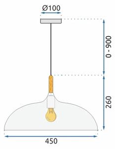 Toolight - Závesná stropná lampa Anzo - šedá - APP179-1CP
