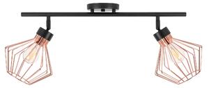 Toolight - Stropná lampa Bello - ružovo zlatá/čierna - APP535-2C