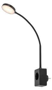 Rabalux 71284 - LED stmievateľná nástenná lampa TIVRO 4W/230V s USB do zásuvky čierna
