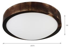 LED stropné svietidlo OAK SMOKY SLIM LED/20W/230V 4000K pr. 27 cm dub/tmavohnedá
