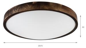 LED stropné svietidlo OAK SMOKY SLIM LED/36W/230V 4000K pr. 47 cm dub/tmavohnedá