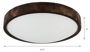 Stropné svietidlo OAK SMOKY SLIM 2xE27/15W/230V priemer 37 cm dub/tmavohnedá