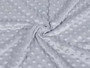 Biante Hrejivé posteľné obliečky Minky 3D bodky MKP-050 Striebornosivé Predĺžené 140x220 a 70x90 cm