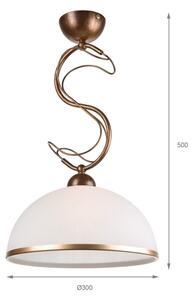 Luster na tyči COBRA 1xE27/60W/230V priemer 30 cm bronz/patina